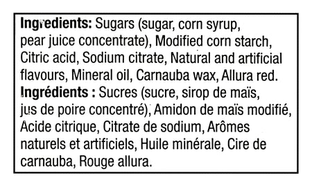List of ingredients for Allan Big Foot Original Gummy Candy - 2.5kg with a black border
