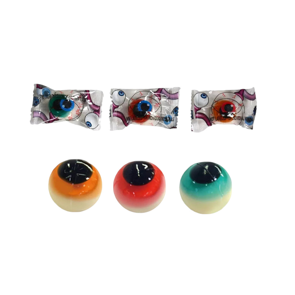 Orange, strawberry & blueberry flavors of Amos 4D Gummy Eyeballs