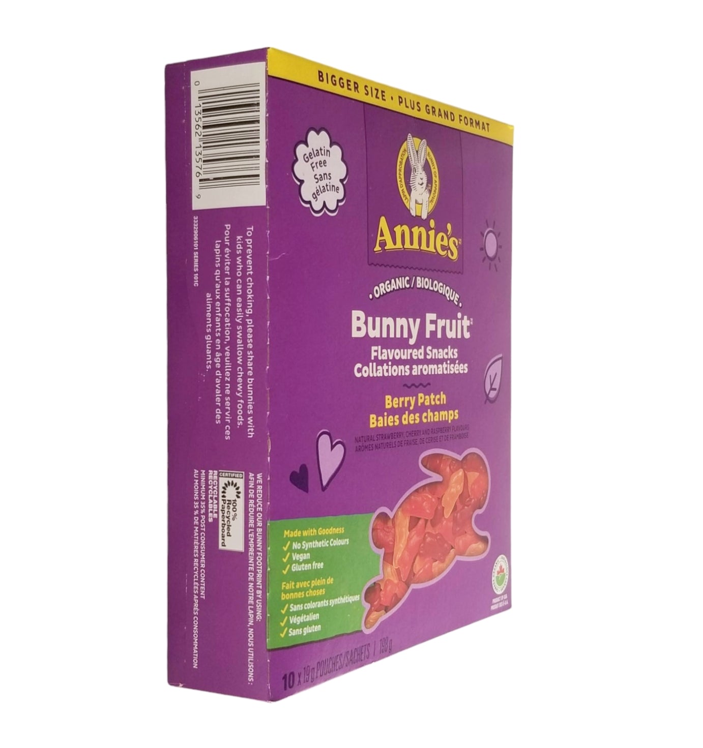 Annie's Homegrown Organic Berry Patch Bunny Fruit Snacks, 10 Pouches, 198g/7 oz