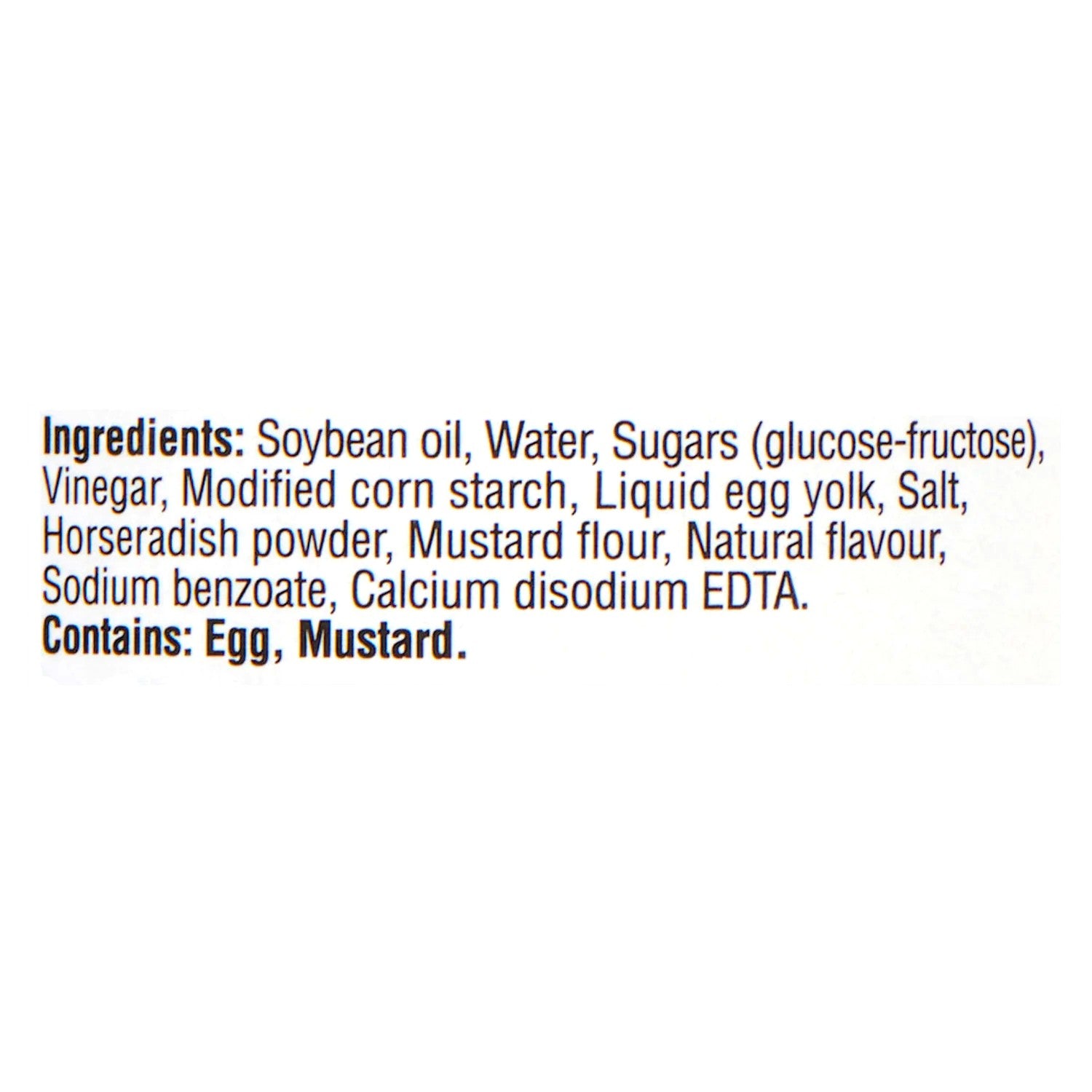 Arby’s Horsey Sauce 473ml/16 oz Bottle - Ingredients