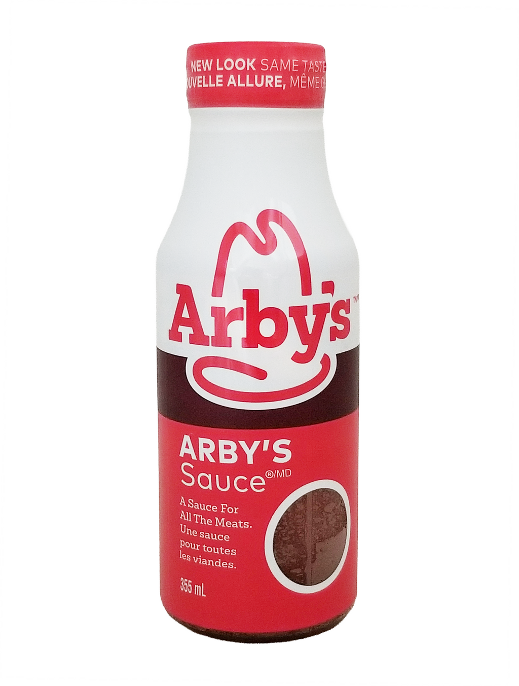 Arby's Sauce 355ml/12.5 oz with red and white design on a white background