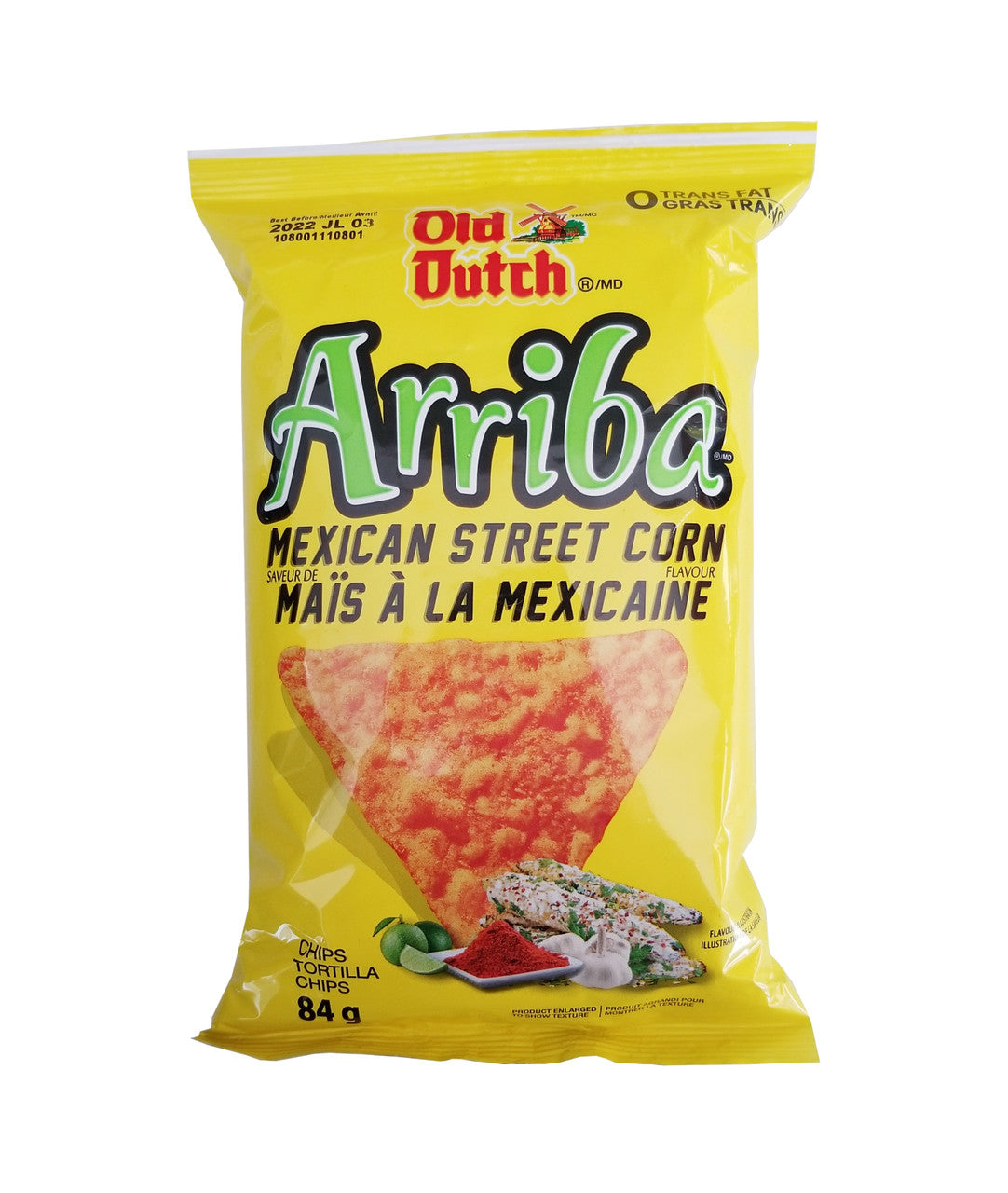 Old Dutch Arriba Tortilla Chips, Mexican Street Corn Flavor, 84g/3 oz., Bag, {Imported from Canada}