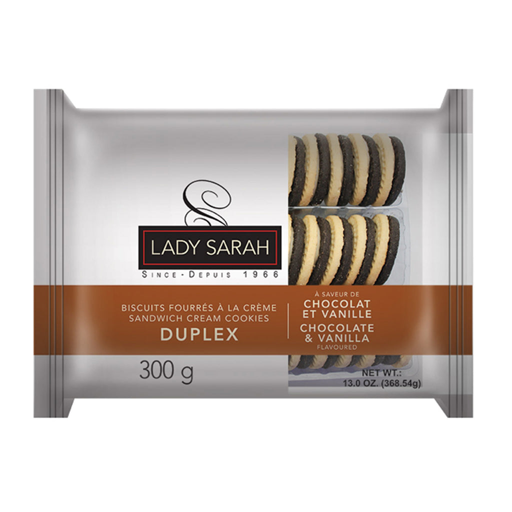 Lady Sarah Chocolate & Vanilla Flavored Duplex Cookies, 300g/10.5 oz. Package