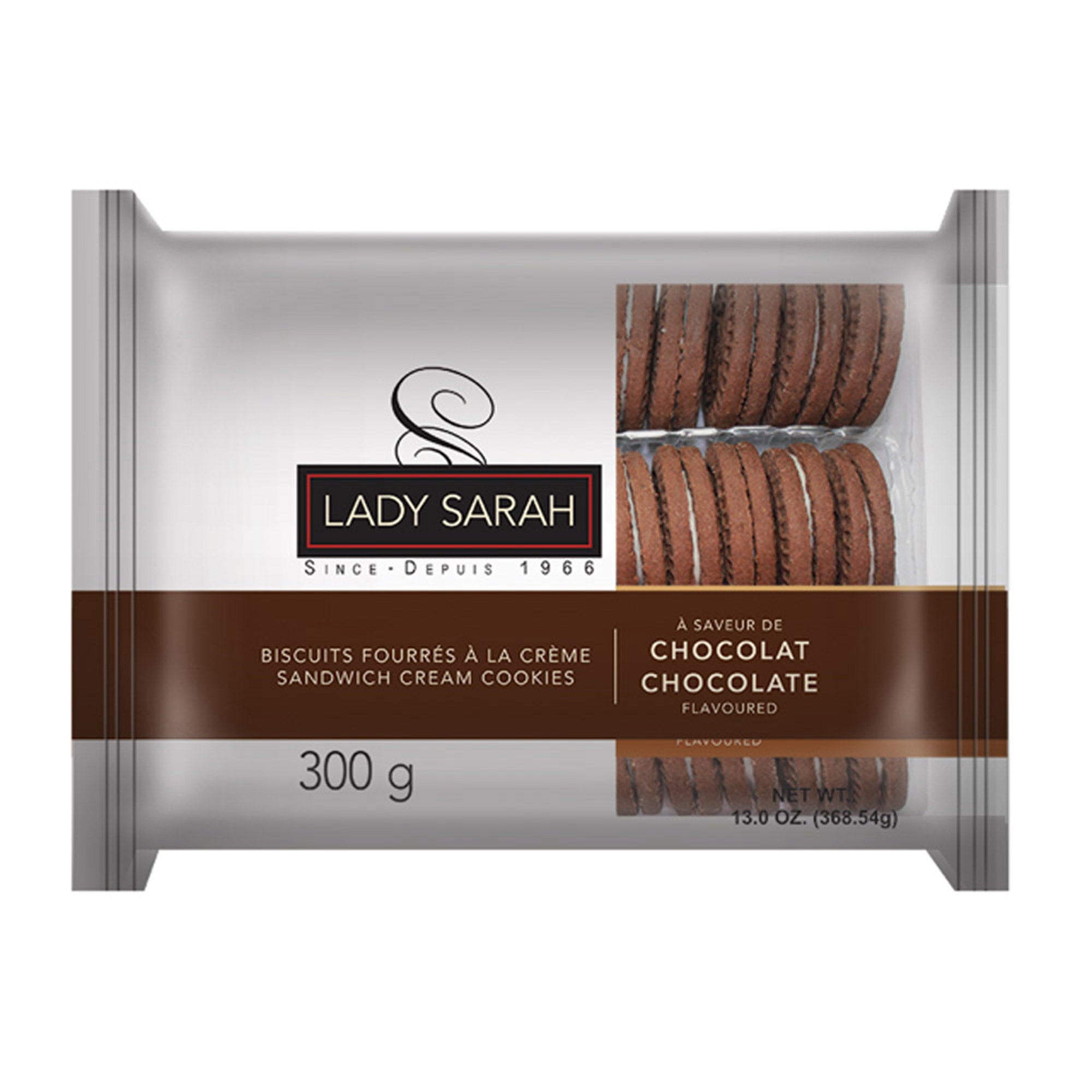 Lady Sarah Sandwich Creme Cookies, Chocolate Flavored, 300g/10.5 oz. Package