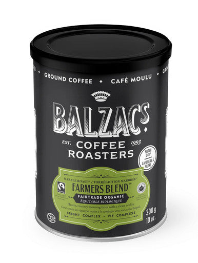 Balzac's Coffee Roasters Farmers Blend Ground Coffee, 300g/10 oz. Can {Imported from Canada}