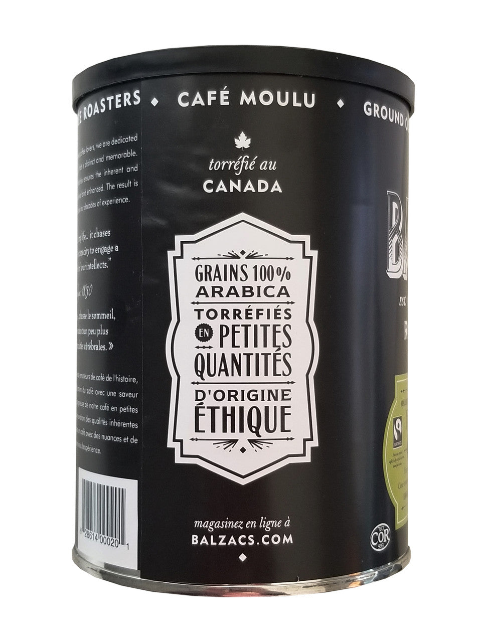 Balzac's Coffee Roasters Farmers Blend Ground Coffee, 300g/10 oz. Can {Imported from Canada}