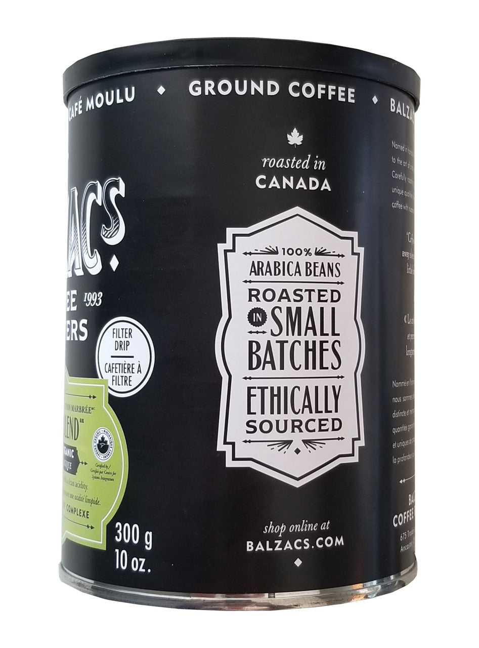 Balzac's Coffee Roasters Farmers Blend Ground Coffee, 300g/10 oz. Can {Imported from Canada}