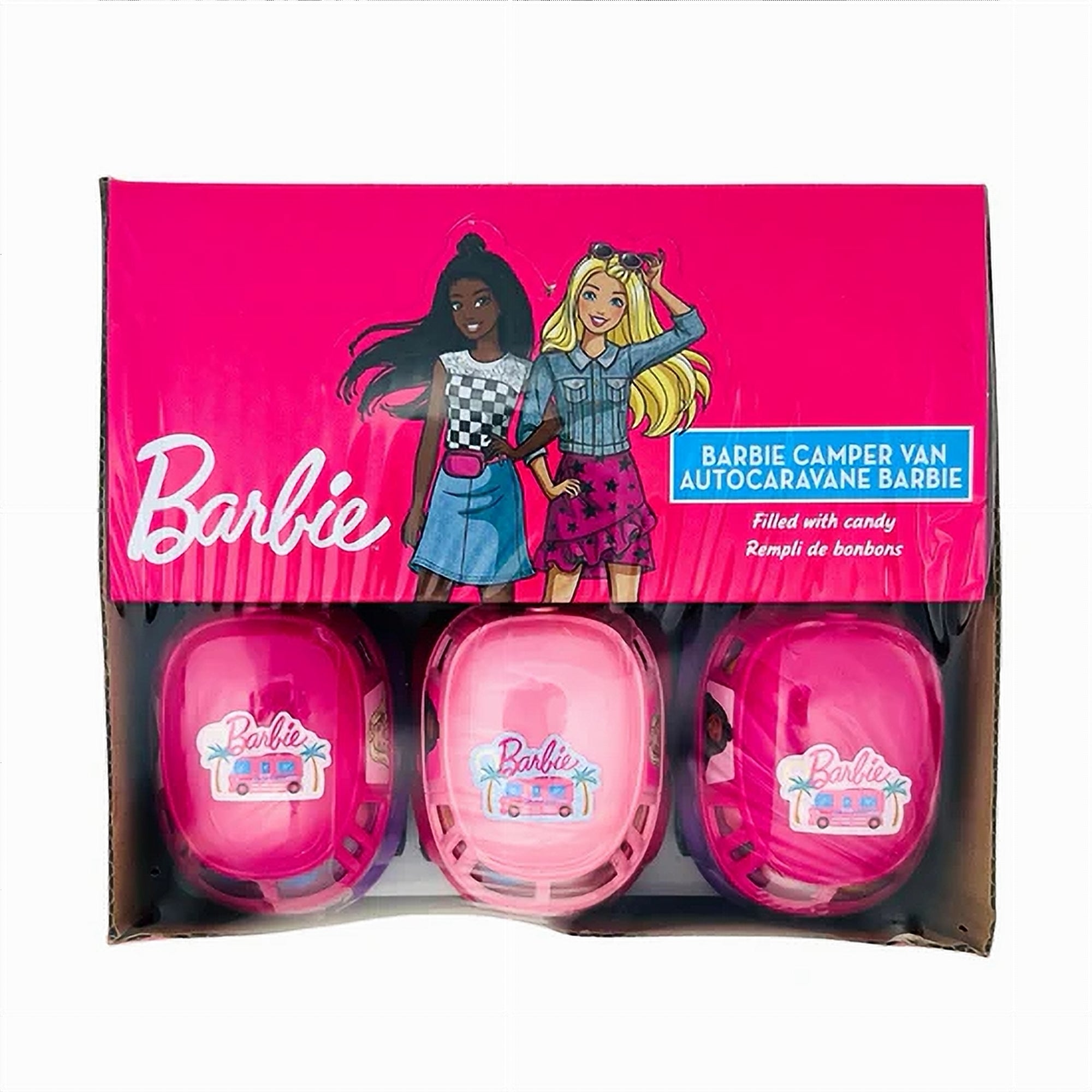 Barbie Camper Van Candy 12-pack top view novelty hard candy display box