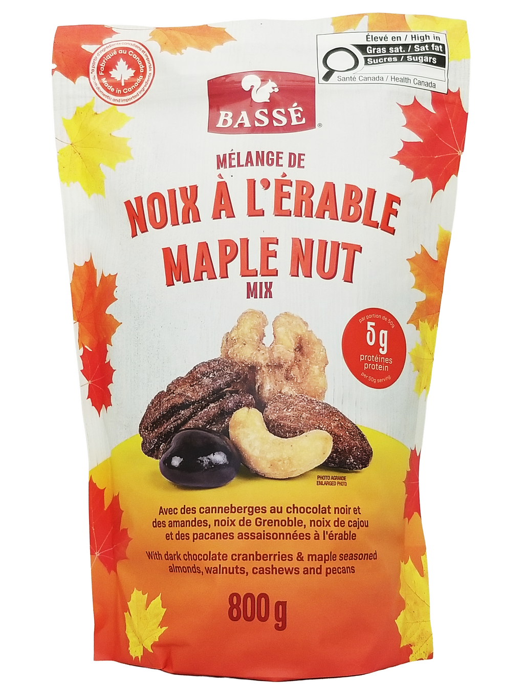 Basse Maple Nut Mix packaging with autumnal design