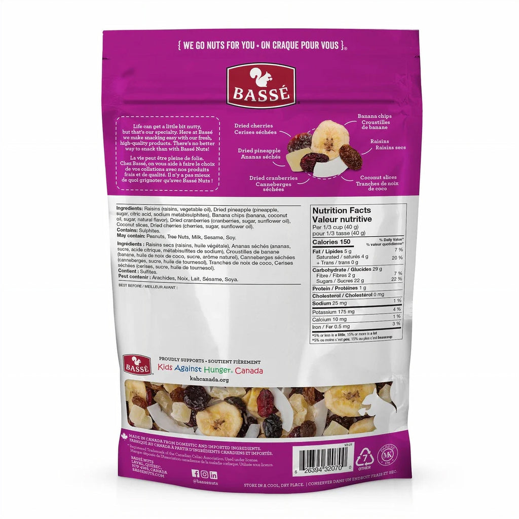 Back of Basse Exotic Fruit Mix, 425g/15 oz., Bag