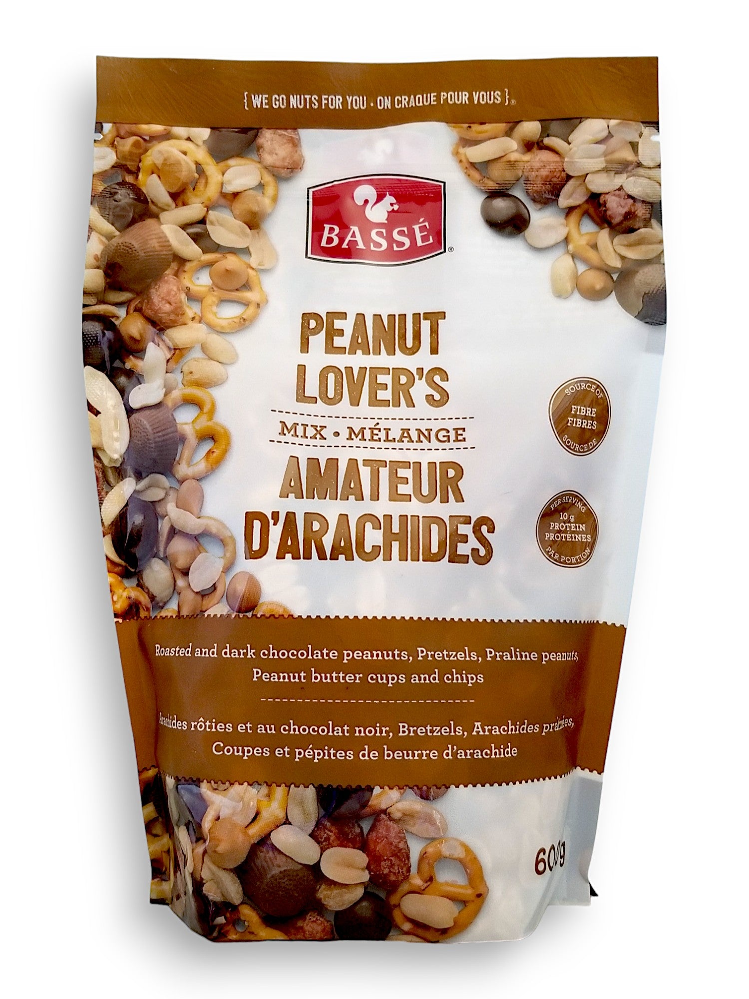 Basse Peanut Lover's Mix 600g, front of bag.