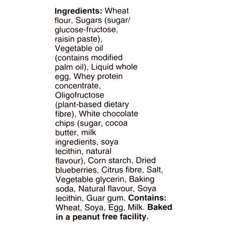 Bear Paws Active Blueberry Muffin Cookies 175g ingredients list