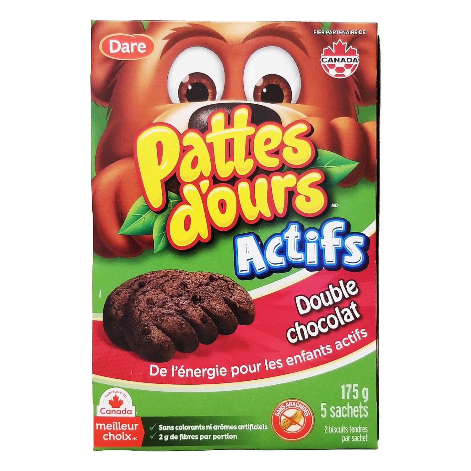 Bear Paws Active Double Chocolate Cookies Peanut Free 175 g (6.2 oz)