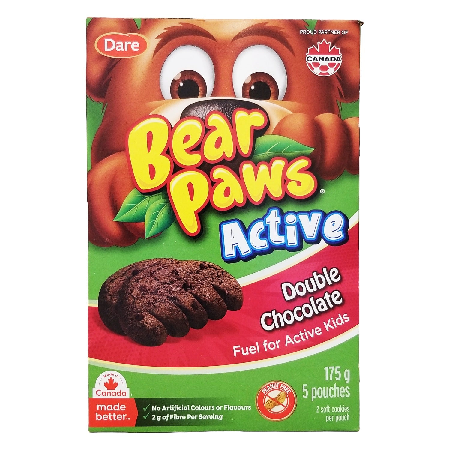 Bear Paws Active Double Chocolate Cookies Peanut Free 175 g (6.2 oz)