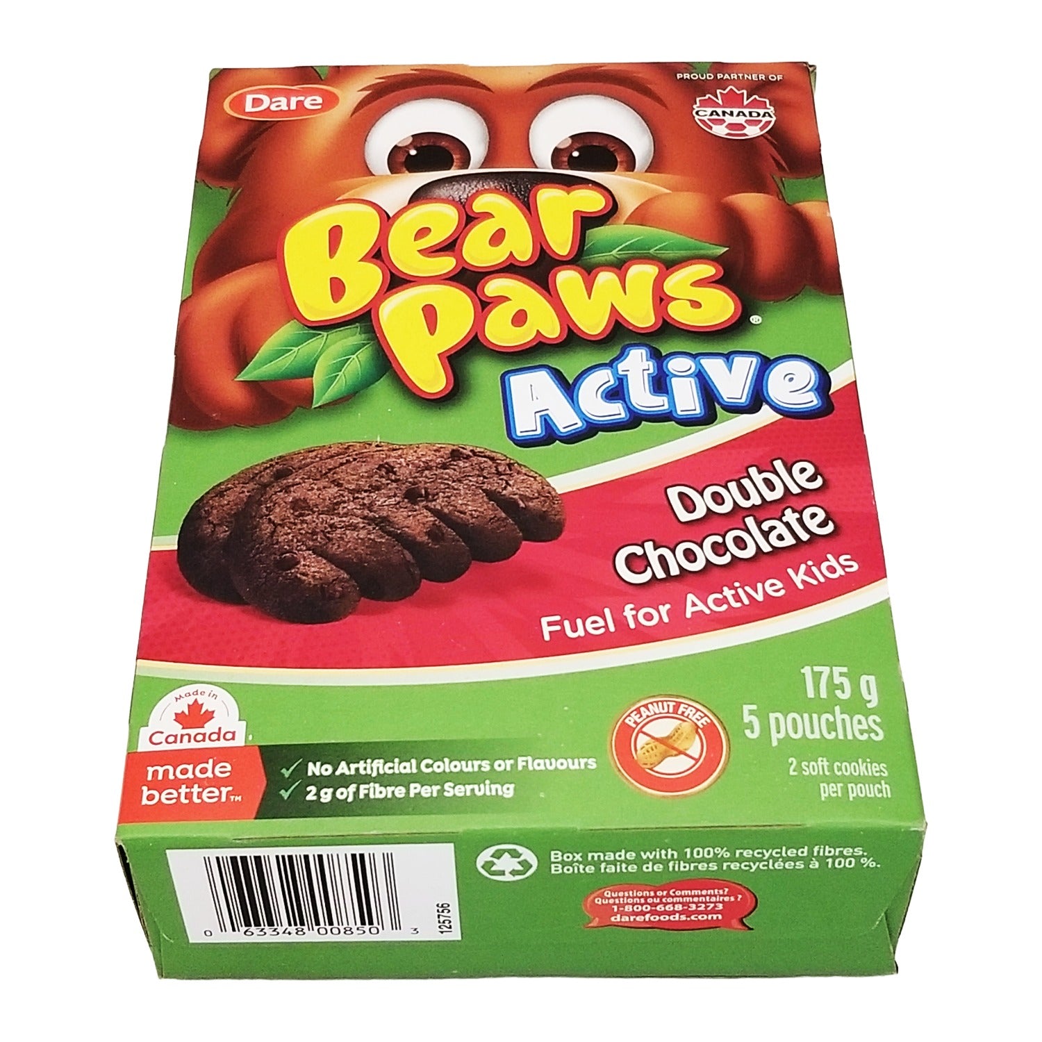 Bear Paws Active Double Chocolate Cookies Peanut Free 175 g (6.2 oz)