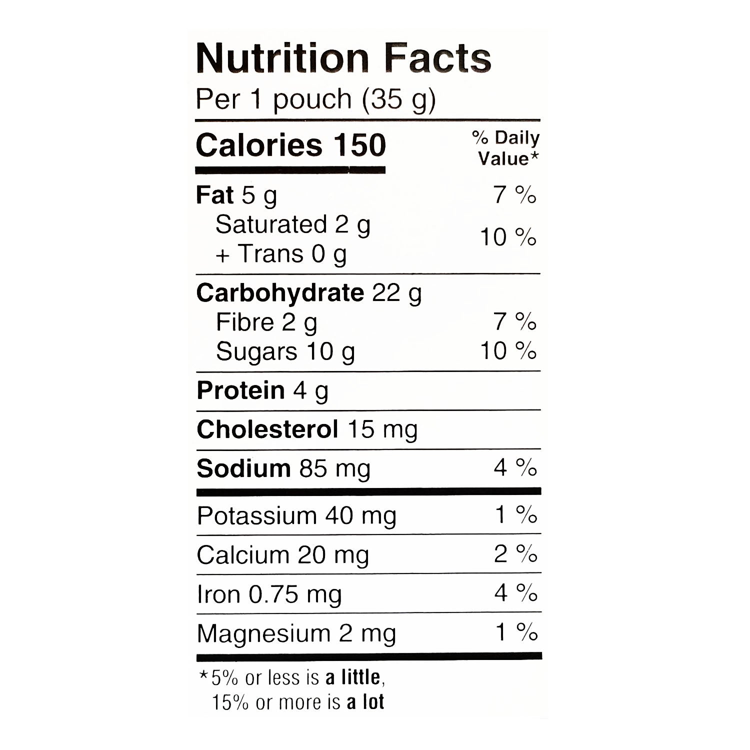 Bear Paws Active Blueberry Muffin Cookies 175g nutrition facts panel