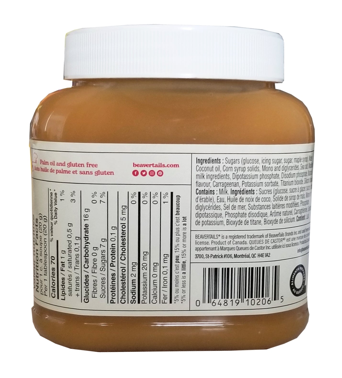 BeaverTails Creamy Sugar Style Spread, 800g/1.75 lb