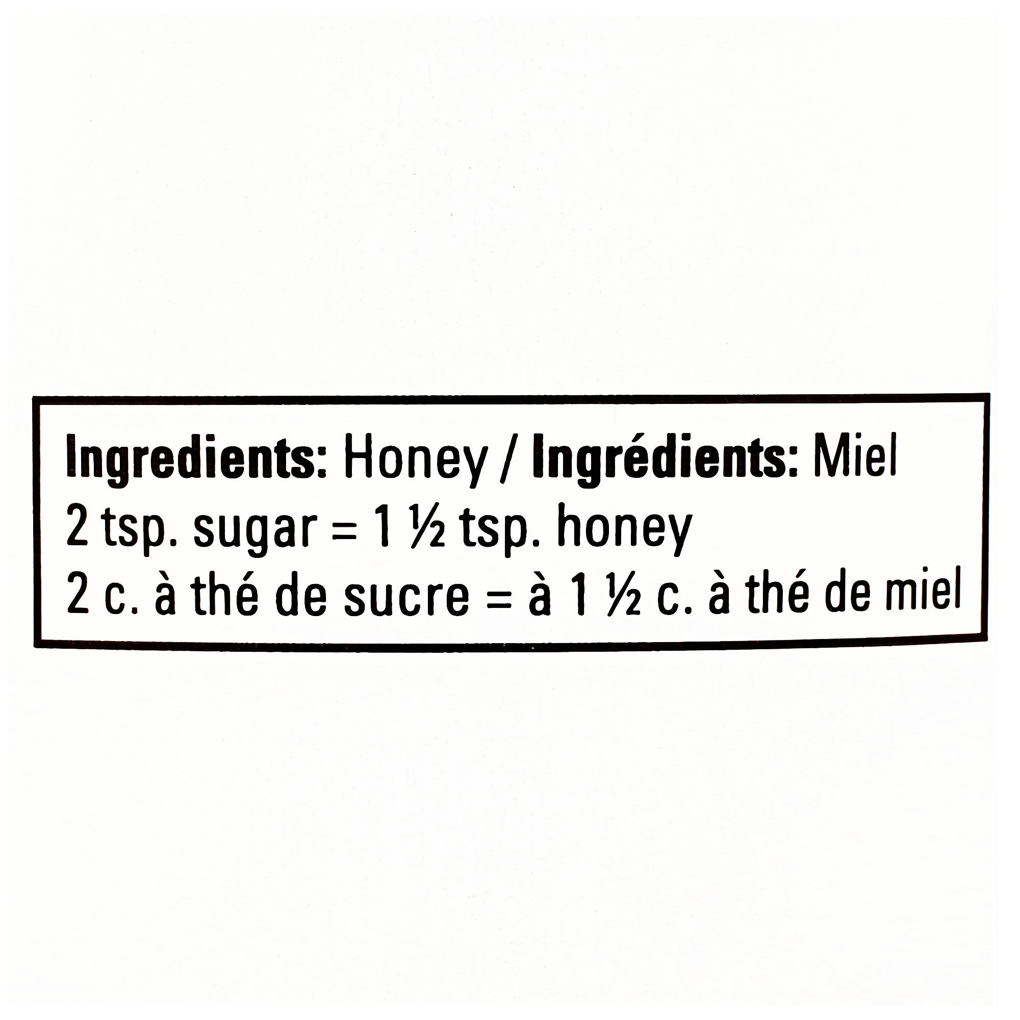BeeMaid Creamed Honey 1kg ingredients label — 100% pure Canadian honey