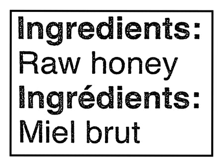 Ingredients label for Bee Maid Raw Honey, Natural Creamed Honey - 2kg on a white background.