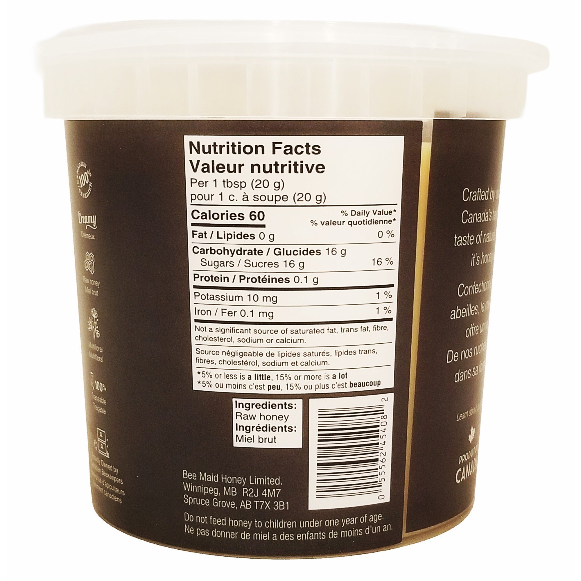 BeeMaid Raw Creamed Honey 2kg (70.5 oz)