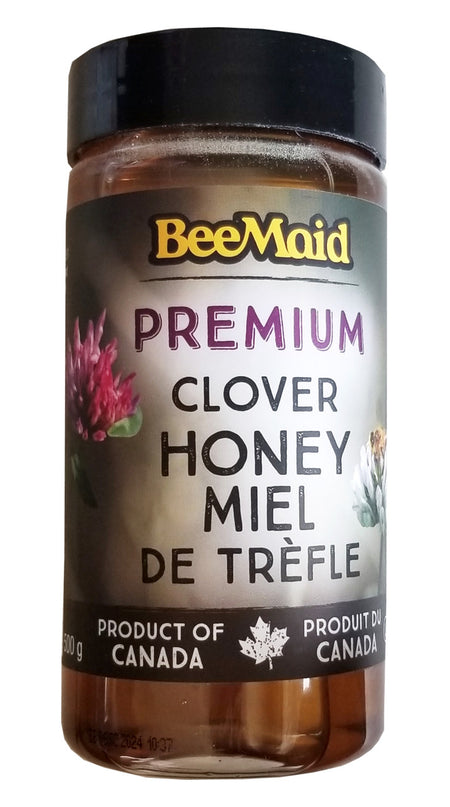 Bee Maid Premium Clover Honey, 500g/17.5 oz. Jar {Imported from Canada}