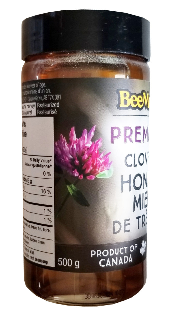 Bee Maid Premium Clover Honey, 500g/17.5 oz. Jar {Imported from Canada}