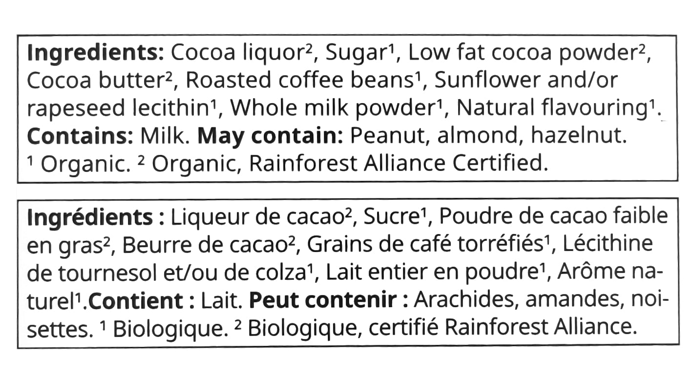 Beloning Organic Dark Chocolate with Coffee Crunch Bar, 100g/3.5 oz {Imported from Canada}