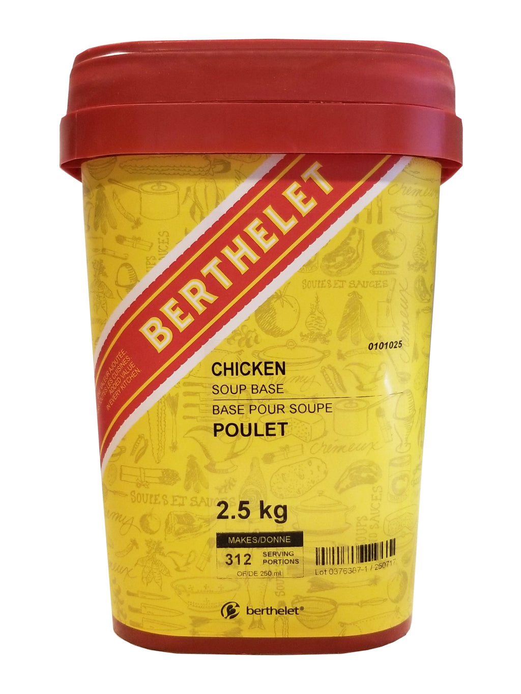 Berthelet Chicken Soup Base, 2.5kg/5.5 lbs., {Imported from Canada}