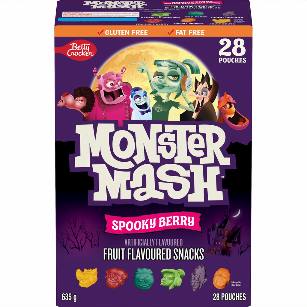 Betty Crocker, Monster Mash Spooky Berry, Fruit Flavored Snacks, 28ct, 635g/22.4 oz.