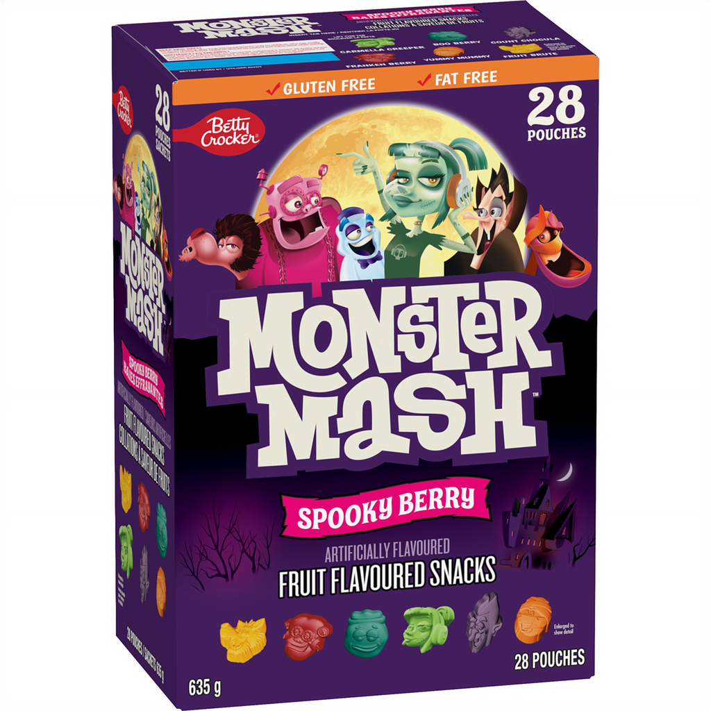 Betty Crocker, Monster Mash Spooky Berry, Fruit Flavored Snacks, 28ct, 635g/22.4 oz.