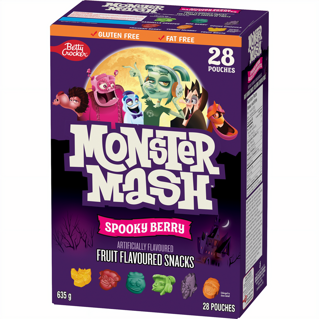 Betty Crocker, Monster Mash Spooky Berry, Fruit Flavored Snacks, 28ct, 635g/22.4 oz.