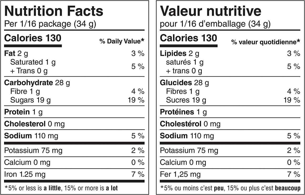 Betty Crocker Frosted Brownies Mix, 520g/18.2 oz. Box Nutrition Facts