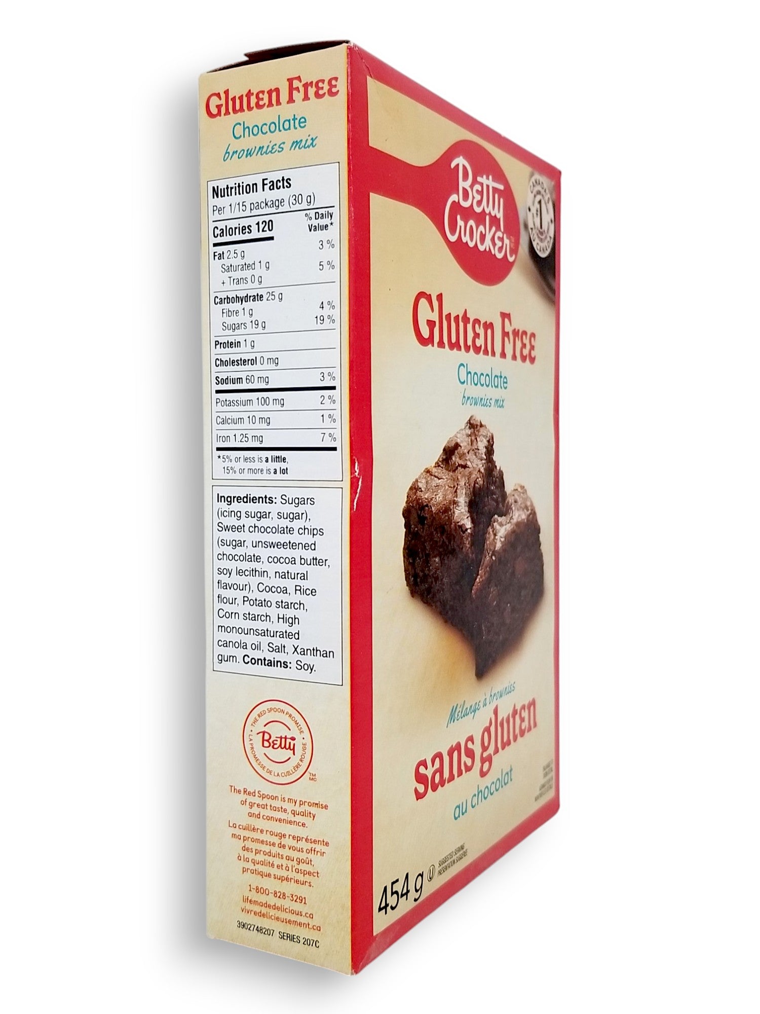 Betty Crocker Chocolate Gluten Free Brownie Mix, 454g/16 oz. Right Side Of Box