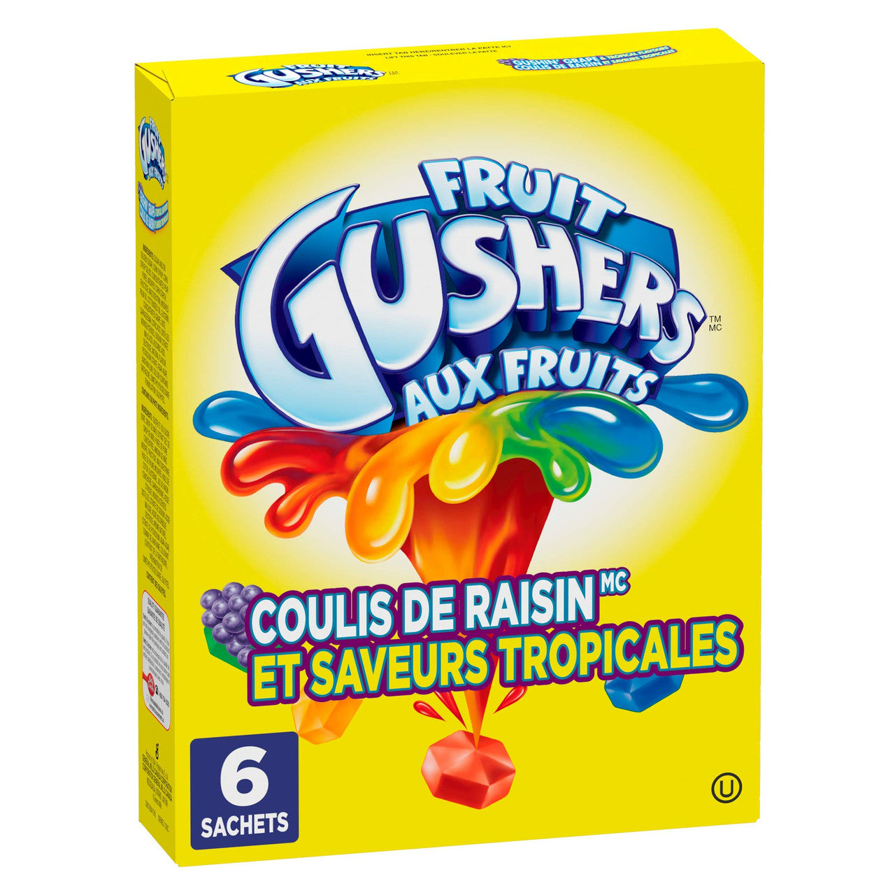 Betty Crocker, Gluten Free,Gushin Grape/Tropical, 6ct, 138g/4.9oz., Box Left Side