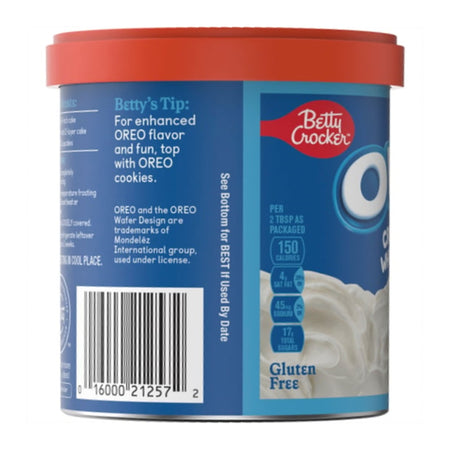 Betty Crocker Oreo Creme Flavored Whipped Frosting side