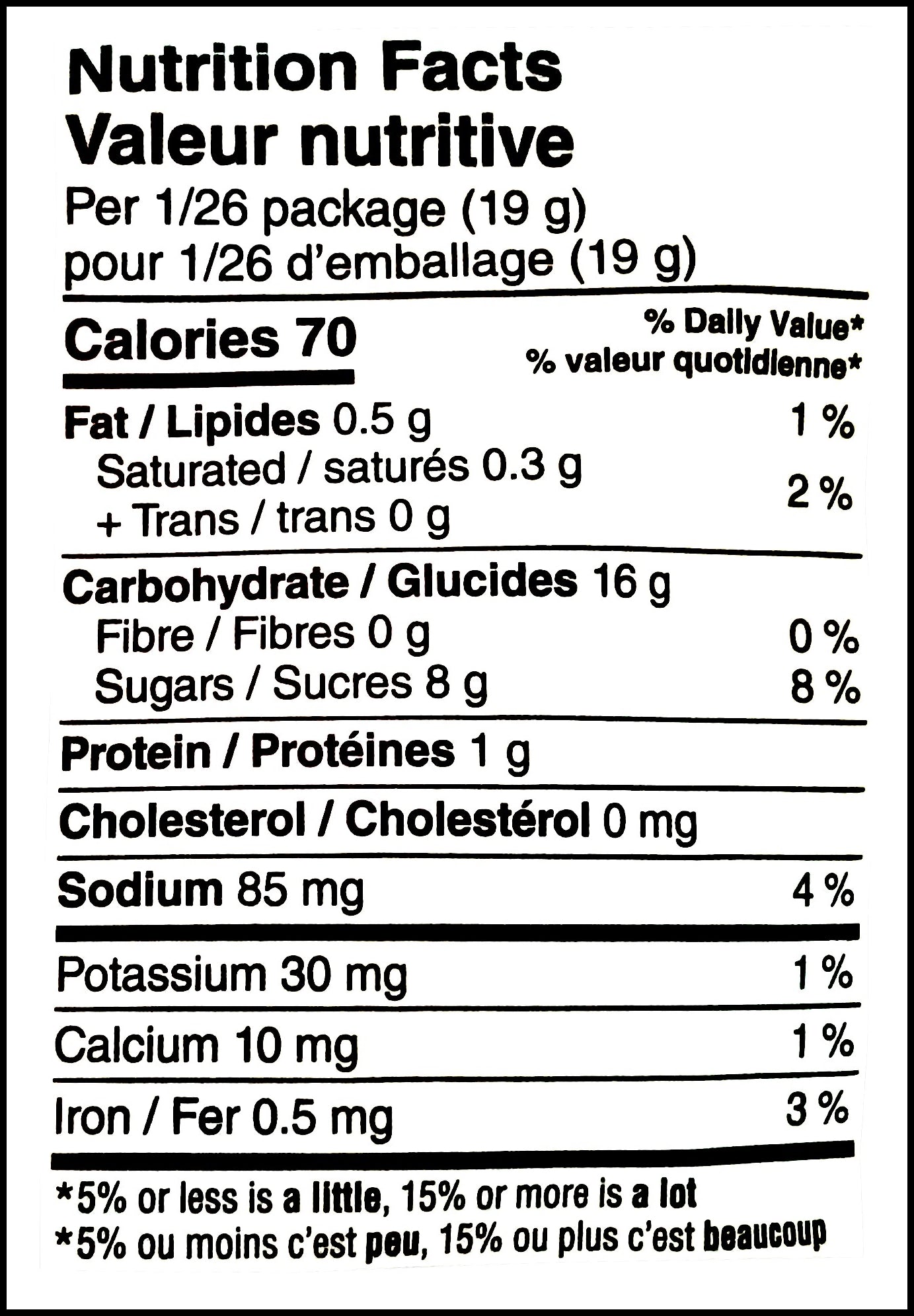 Betty Crocker Pumpkin Spice Cookie Mix, 496g/1.1 lb. oz., nutrition facts label