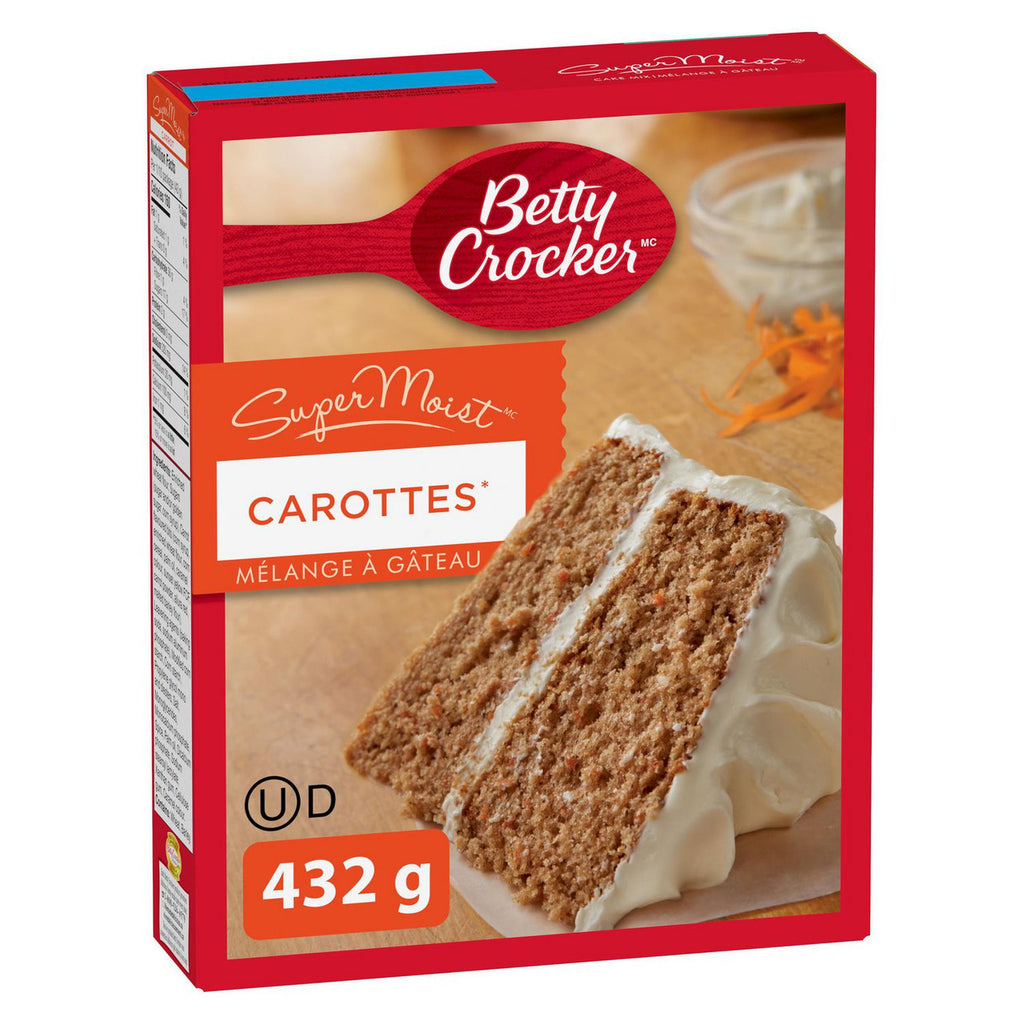 Betty Crocker SuperMoist Carrot Cake Mix, 432g/15 oz. Box Left Side