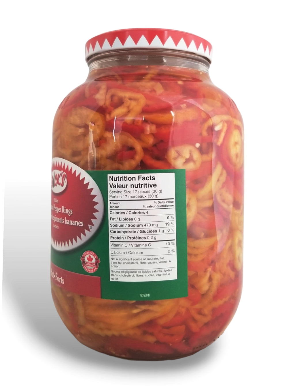 Bick's Pickled Hot Banana Pepper rings 4L/1.1 Gallon