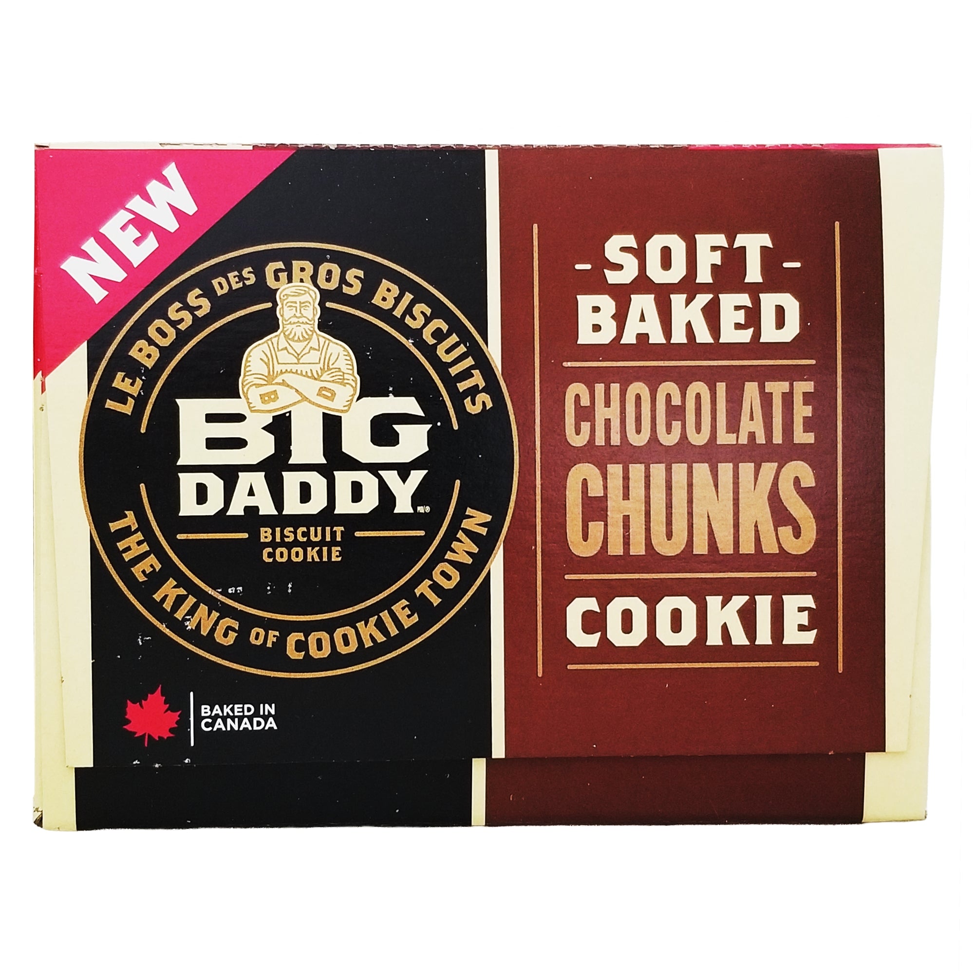 Big Daddy Chocolate Chunk Cookies 1 kg box side view showing product details