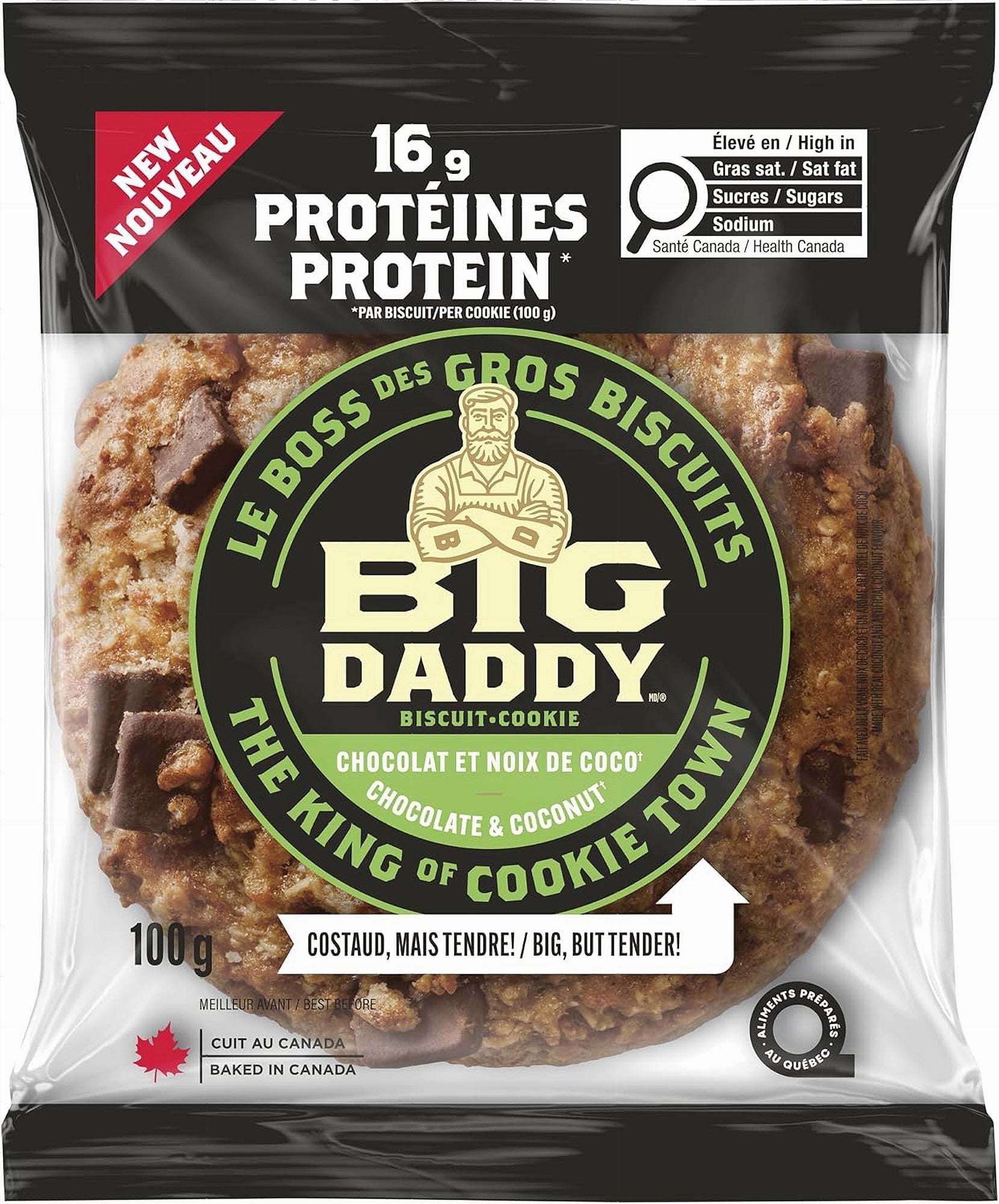 Big Daddy Chocolate Coconut Cookie 100g Single Cookie Unwrapped