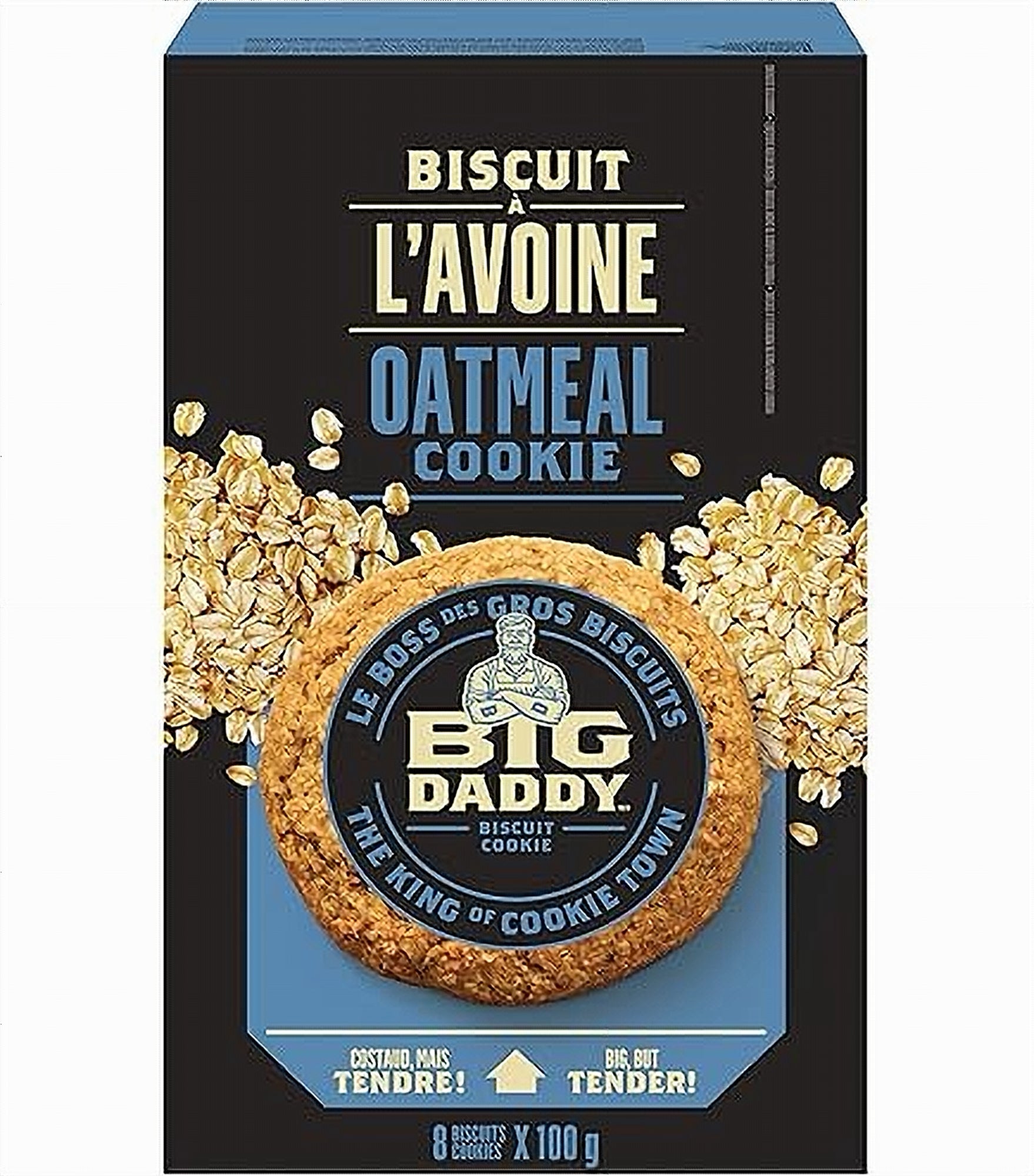 Big Daddy Oatmeal Cookies 8-Count Box 100g Front View 2