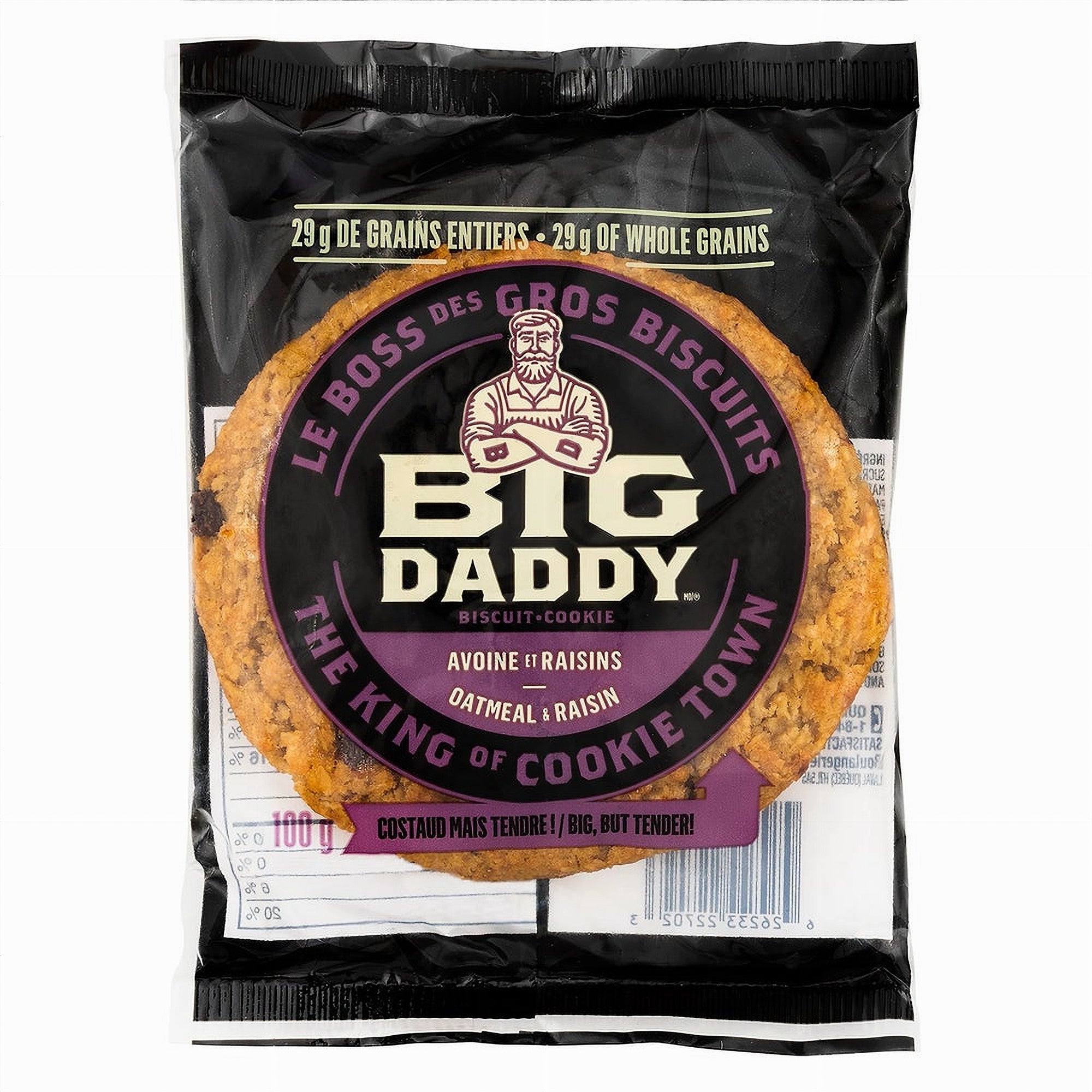 Big Daddy Oatmeal Raisin Cookie 100g Single Cookie Unwrapped
