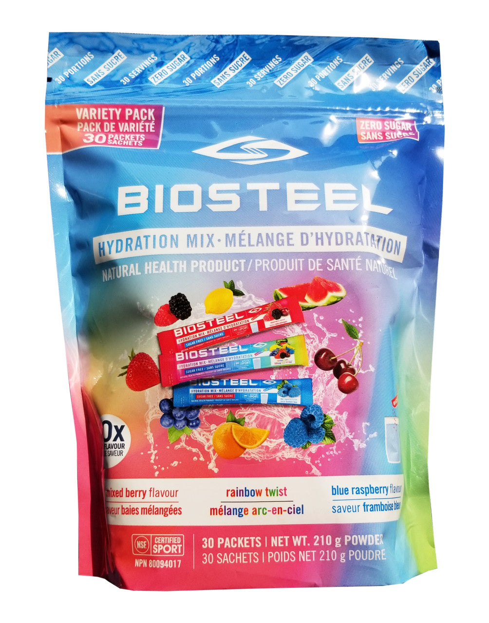 Biosteel Hydration Mix Variety Pack Sachets, 30 pieces, 210g/7.3 oz. Bag {Imported from Canada}