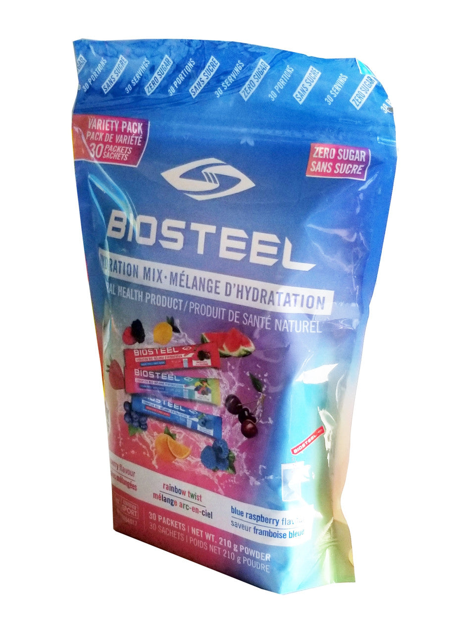 Biosteel Hydration Mix Variety Pack Sachets, 30 pieces, 210g/7.3 oz. Bag {Imported from Canada}