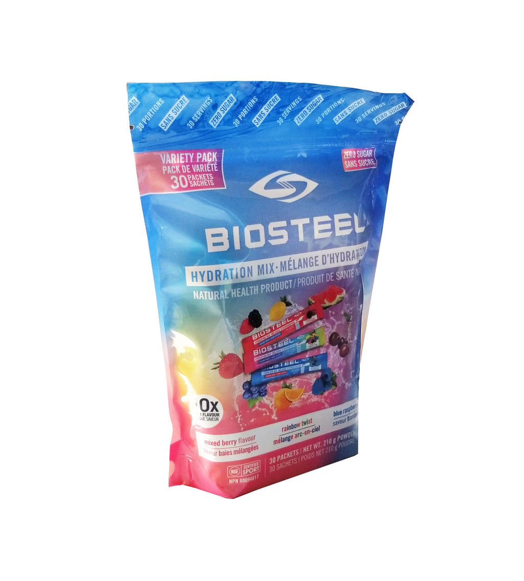 Biosteel Hydration Mix Variety Pack Sachets, 30 pieces, 210g/7.3 oz. Bag {Imported from Canada}