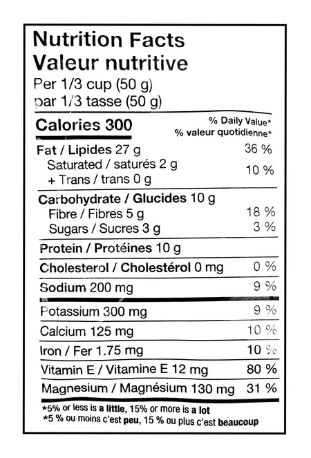 Nutrition facts label for Blue Diamond BOLD Wasabi & Soy Sauce Almonds showing calories, macronutrients, and micronutrients per serving.