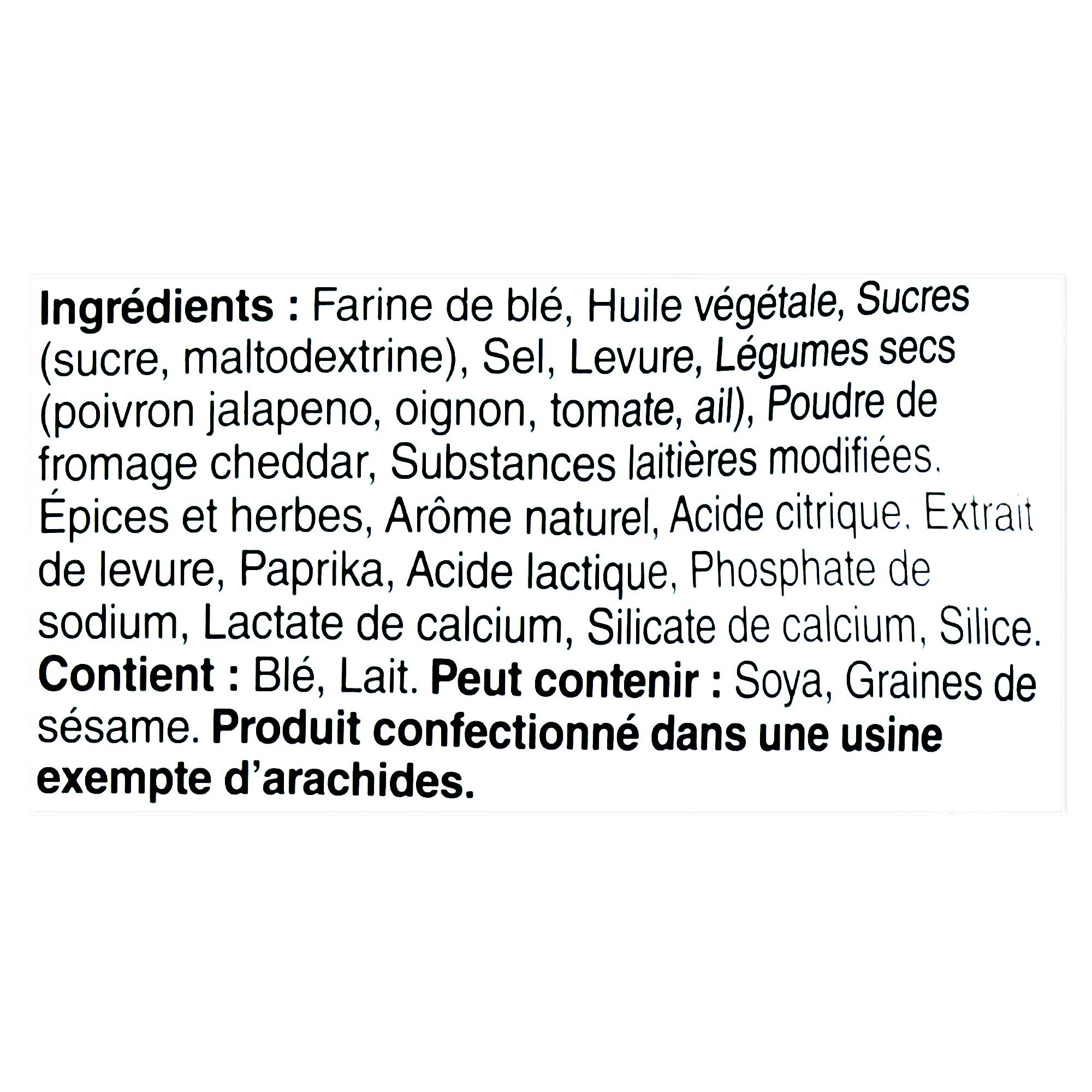 Boulangerie Grissol Baguettes, Jalapeno, 120g, ingredients label in French.