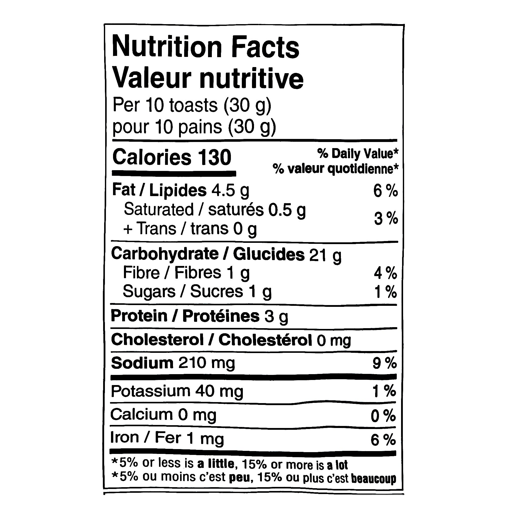 Boulangerie Grissol Baguettes, Olive Oil & Sea Salt, 120g, nutrition Facts label.