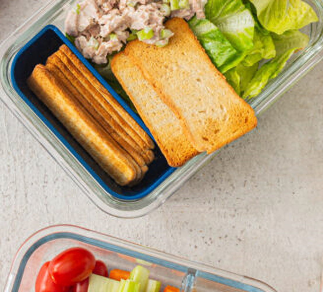 Boulangerie Grissol Melba Toast, Sesame, 200g, sesame toast in in lunch box.