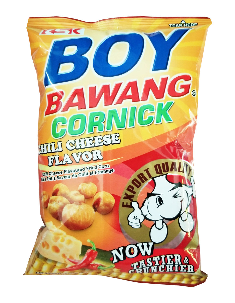 Boy Bawang Cornick Chili Cheese Flavored Fried Corn, 80g/2.82 oz. Bag {Imported from Canada}